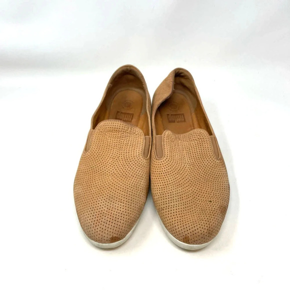 FitFlop Superskate Perforated Leather Tan Loafer‎ Flat Shoes Size US 11 - Picture 2 of 9